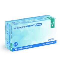 Semperit Sempercare Edition Latex Natural White Powder-Free Gloves, Size L (8–9), Pack of 100