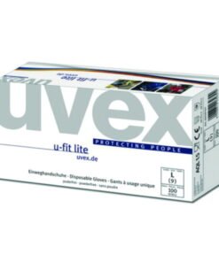 Uvex Disposable Gloves U-Fit Lite, Size S, Nitrile, 240mm, Silicone-Free, Powder-Free, Blue, Pack Of 100