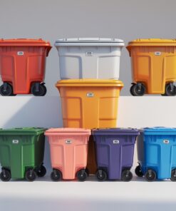 Blue 240 liter wheelie bin