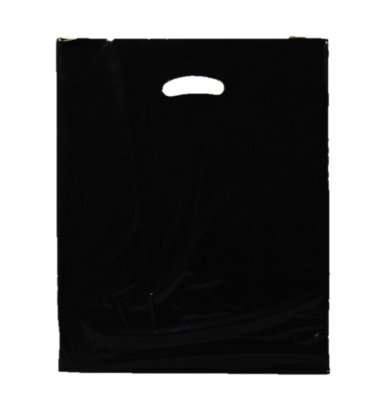 Black Plastic Carrier Bags (460+40x380mm)(500 Units)