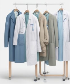white acid resistant long sleeve Lab coat