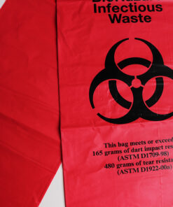 Alternative view of Medical waste red bag