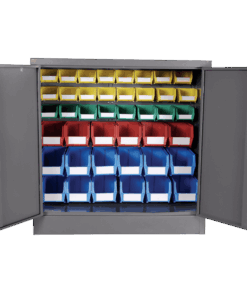 Louvre Panel & Linbin ® Storage Bin Half Size Cabinet Kit 1