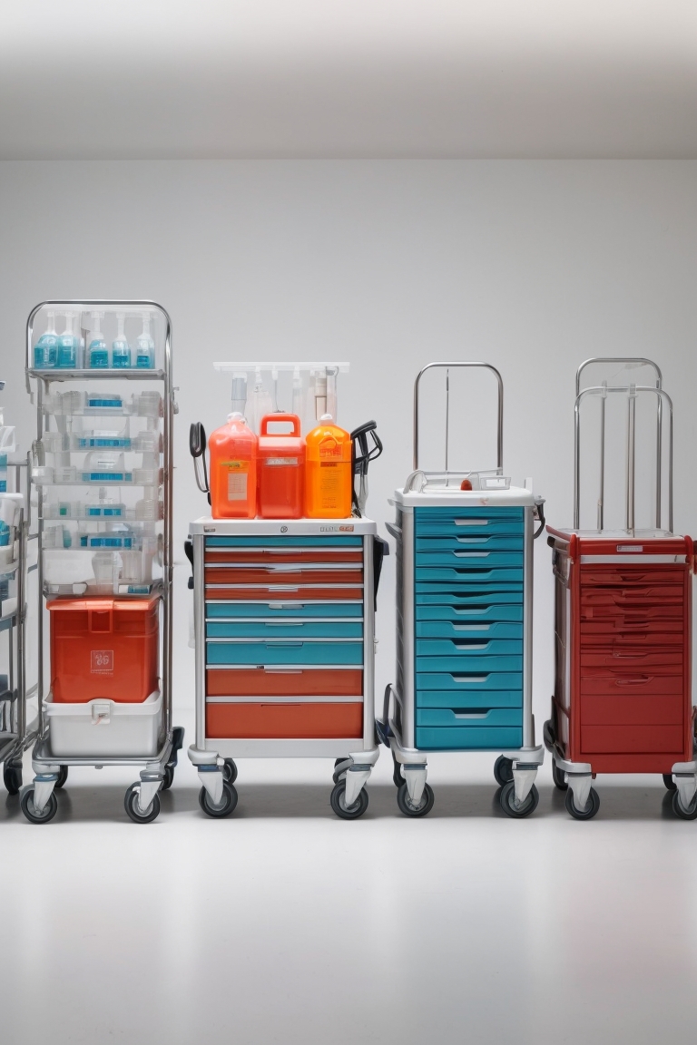 Emergency Linen trolley 2 drawers and cupboard fs-1