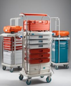 blue resuscitation trolley