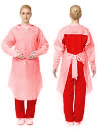 Alternative view of blue plastic ppe apron