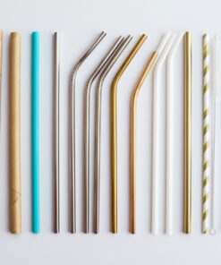 plastic straws wrapped