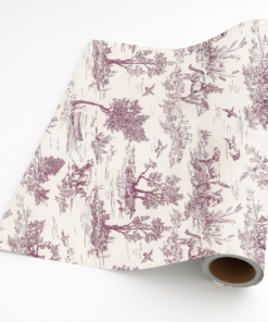 Countryside Toile in Burgundy – Giftwrap (5m x 50cm)