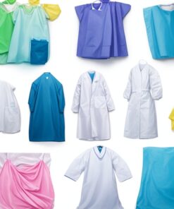 Plastic hospital gown gown with sleeves
