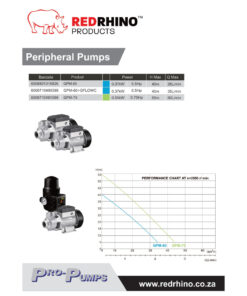 Alternative view of Red Rhino 0.37Kw Peripheral Pump + Controller