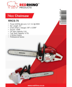 Alternative view of Red Rhino 75Cc Chainsaw With Standard Bar And Chain, Inc. Basic Tool Kit (Professional)