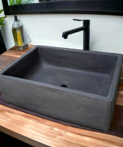 Alternative view of Charcoal Concrete Bespoke Single Butler Basin 65 X 45 X 20Cm . Hand-Made Cement Countertop Sink