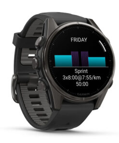 Alternative view of F?nixÂ® 8 â 51 Mm, Amoled, Sapphire, Carbon Grey Dlc With Black/Pebble Grey Silicone Band