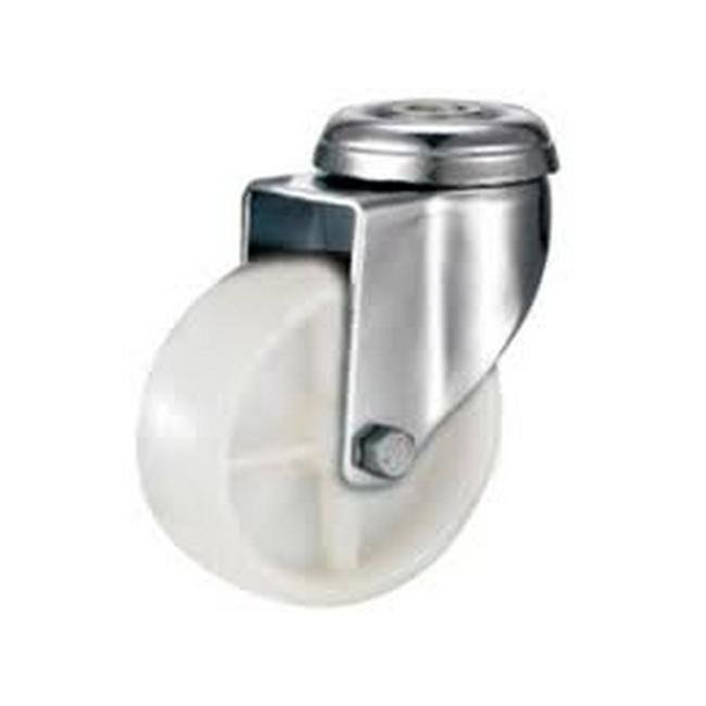 Castor Wheels - Nylon - Bolt Hole - Swivel - White - 50mm - TOOC466