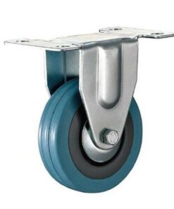 Castor Wheels - Blue Rubber - Fixed Wheel - 75mm - TOOC439