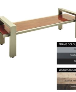 Modern Bench - Steel and Wood - Bolt Down - 45x240x49cm - Colour Options - MD4662PC
