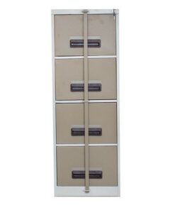 Steel Office Filing Cabinet - 4 Drawer File - Security Bar - 130 x 47 x 63 cm - 4FC01-ivorykaroo