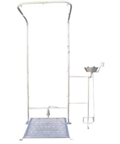 Double Column Safety Shower - Foot Operated and Bowl - 70 x 120 x 210 cm
