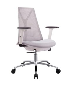 Medium Back Office Chair - SayL Replica - Mesh and Fabric - Gas Height - White