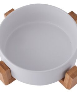 1 Piece Ceramic Bowl & Bamboo Stand