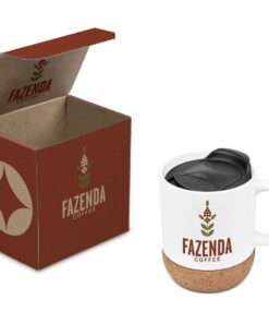 340ml Ceramic & Cork Coffee Sublimation Mug in Custom Branded Gift Box – Winter Corporate Gift