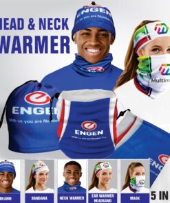 5-in-1 Polar Fleece Head, Face and Neck Warmer With Full Colour Custom Print