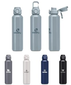 Garcia Silver 750ml Stainless Steel Water Bottle – Swig & Sip with Internal Straw