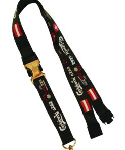 25mm with gold clips+rel+snap Lanyard – Min Order 100 units