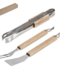 Bamboo 3-Piece Braai Set – Eco Friendly Tongs, Spatula & Fork