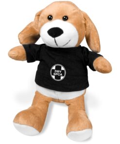 Cooper Plush Toy Dog With Black Brandable Tshirt