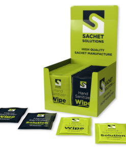 Custom Branded Single Wipe Sachet – 70% Alcohol Cleaning Wipes. Min 20000 units