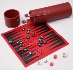 3-in-1 checker,backgammon and chess in cylindrical case