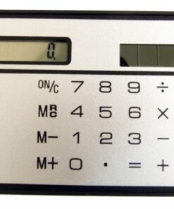 Silver 8 digit credit card size calculator with solar pa