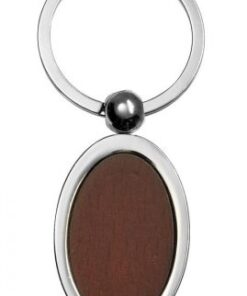 Ovel Keyring With Wood Insert