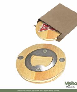 Eco Friendly Wooden Round Round Bottle Opener In Gift Box – Min 100 Units