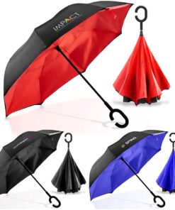 Goodluck Two-Tone 8 Panel Reversible & Windproof Umbrella With Fibreglass Frame & Hook Handle.