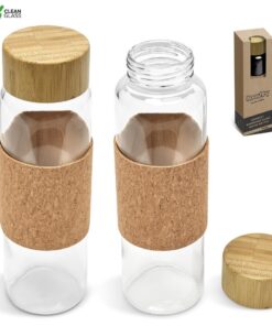 Kooshty Clear Bamboost 700ml Glass Water Bottle – Eco Corporate Gift