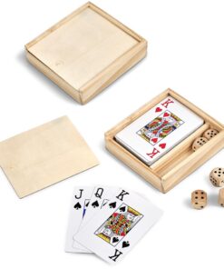 Mario Dice & Cards Game Set In Wooden Presentation Box