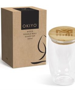 Okiyo Eco Friendly Jumbo Moco Double-Wall Glass Cup – 450ml
