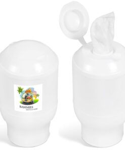 On-The-Go Travel Wetwipes – 60 Wipes In White Handy Container, Suitable For Car, Home Or On the Desk