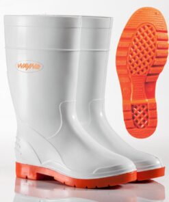 Gumboot Ladies White/Red . Sizes: 3-12