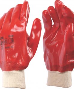 Glove Pvc Knit Wrist Red Medium Weight