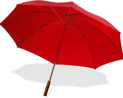 Golf size 190t nylon fabric umbrella with a metal shaft and wood
