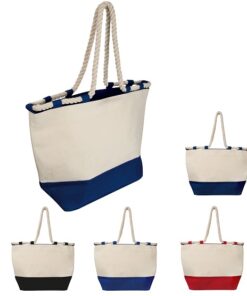 XL jute bag with zip closure and rope detail