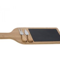 Bamboo and slate cheese set