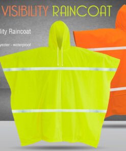 High Visibility Reflective Raincoat 210D Oxford Polyester