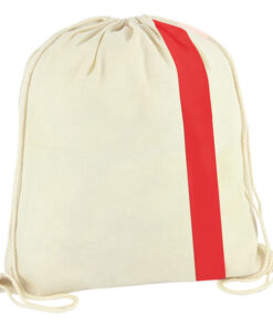 150g Cotton drawstring bag with coloured stripe