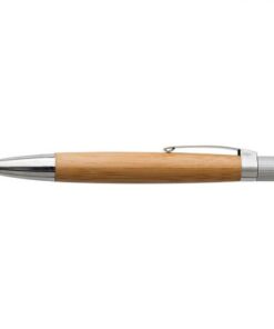 Bamboo Ballpoint Pen with Metal ClipBrownBrown