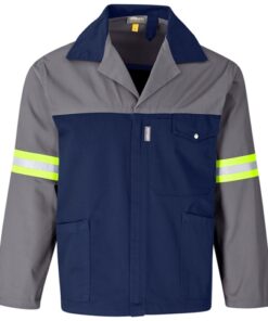 Site Premium Two-Tone Polycotton Workwear Jacket – Reflective Arms – Yellow Tape