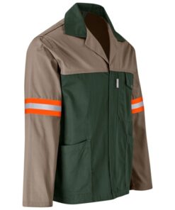 Site Premium Two-Tone Polycotton Workwear Jacket – Reflective Arms – Orange Tape